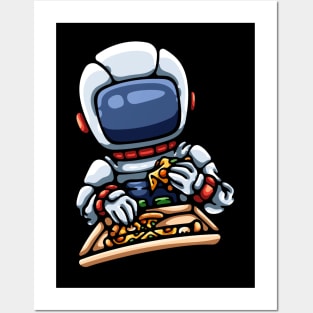 Astronaut Eating Pizza Posters and Art